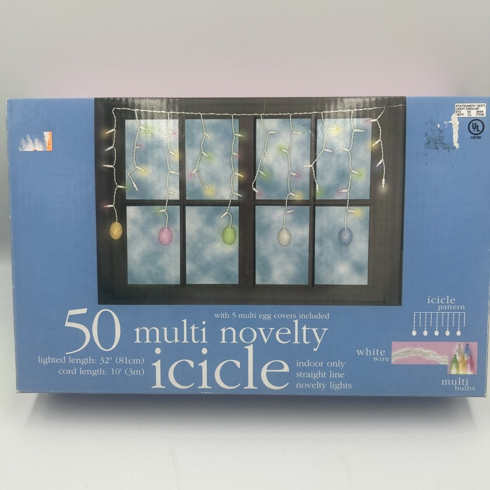 Vintage Easter Icicle Lights Novelty Eggs Decor‎